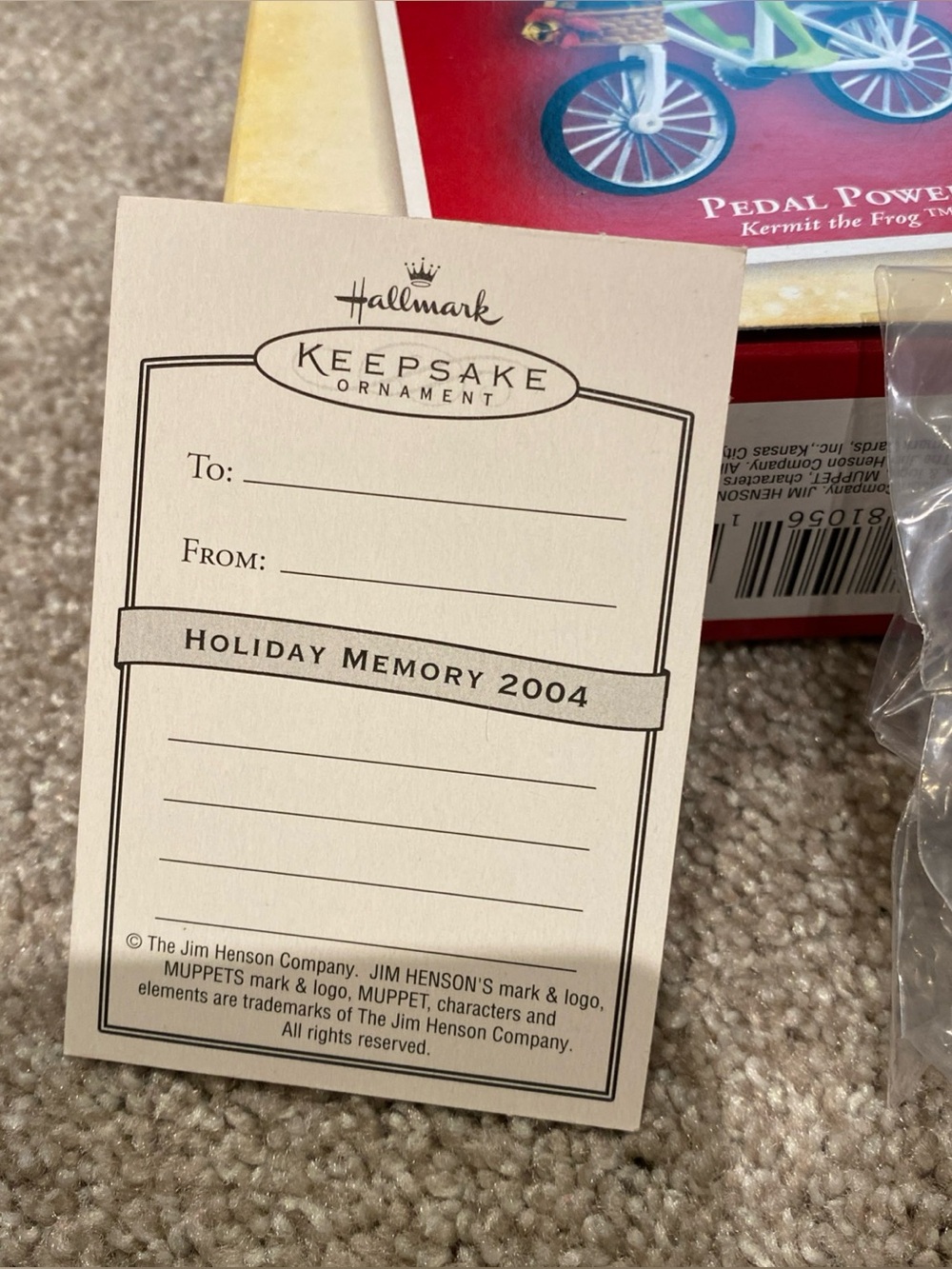 Hallmark Keepsake Ornament Muppets Henson Kermit the Frog Pedal Power 2004 New - Picture 5 of 5